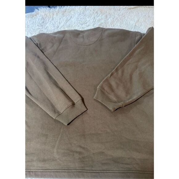 Men crew neck long sleeve brown sweatshirt L - Picture 4 of 6
